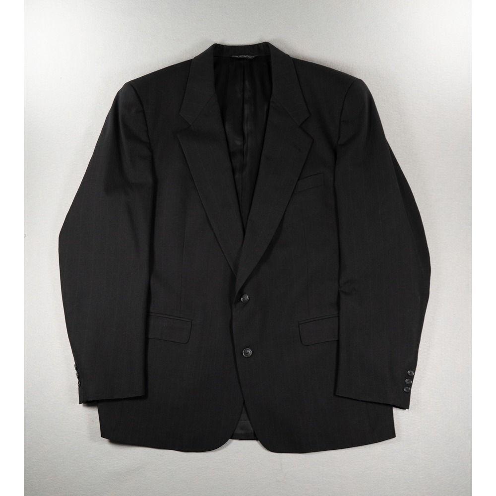 Vintage Christian Dior Monsieur Black 100% Wool Blazer Sport Coat Men's 46R USA